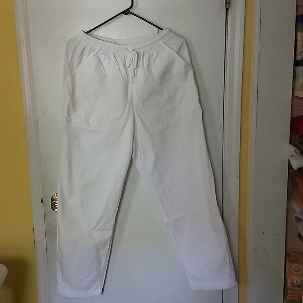 Women's pants pull on elastic waist with tie M